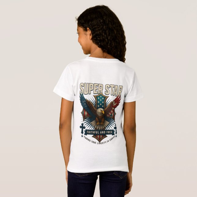 T-Shirt Emblème d'aigle super étoile (Dos entier)