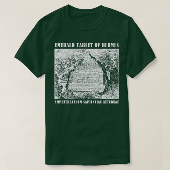 T-shirt Emblème d'alchimie hermétique Emerald Tablet de He (Design devant)