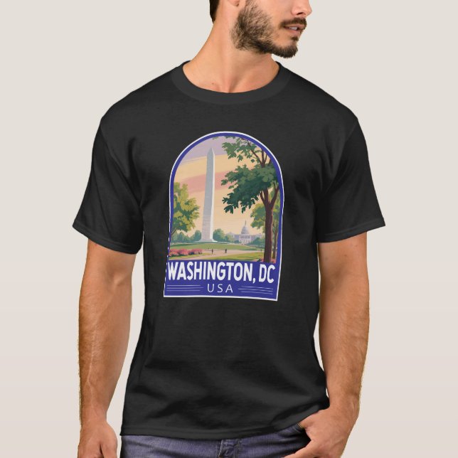 T-shirt Emblème d'art de voyage à Washington DC (Devant)