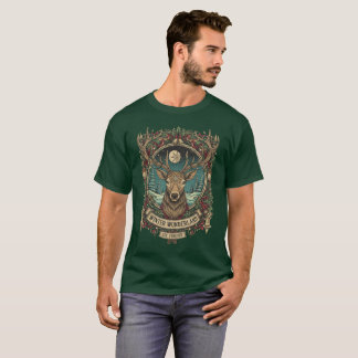 T-shirt Emblème de cerf de Noël "Winter Wonderland".