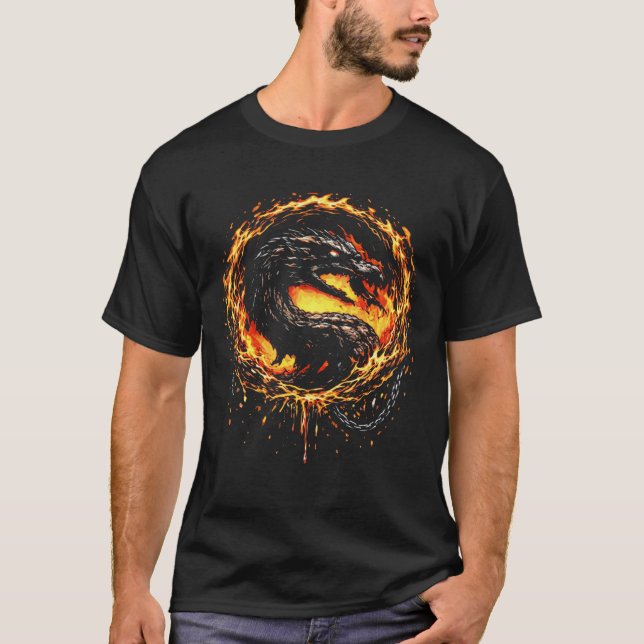 T-shirt Emblème de combat du dragon de l'enfer (Devant)