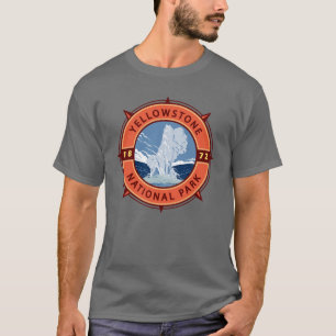 T-shirt Emblème de compass rétro du parc national Yellowst