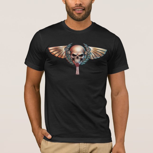 T-shirt Emblème de crâne ailé d'honneur (Devant)
