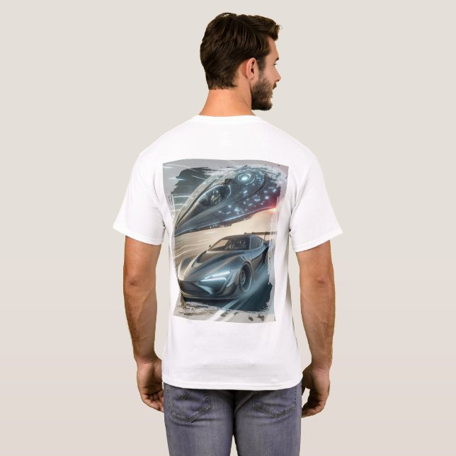 T-shirt Emblème de dérive néon extraterrestre (Dos entier)