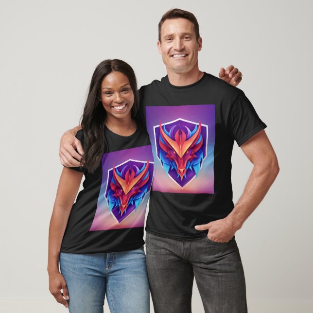 T-shirt Emblème de dragon symétrique (Unisexe)