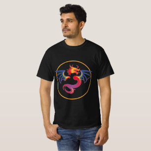 T-shirt Emblème de dragon volant coloré