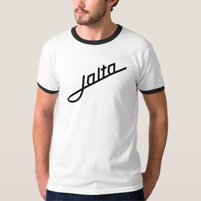 T-shirt emblème de Jalta en blanc et noir (Devant)