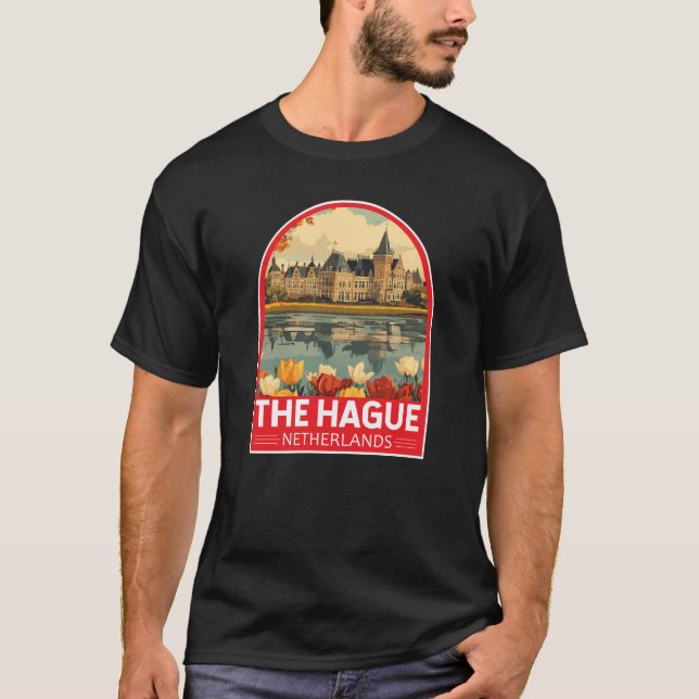 T-shirt Emblème de La Haye Pays-Bas Travel Art (Devant)
