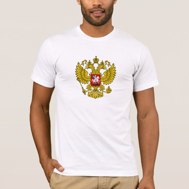T-shirt Emblème de l'aigle jaune impérial russe à double t (Devant)
