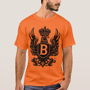 T-shirt Emblème de l'aigle royal avec lettre couronnée B"