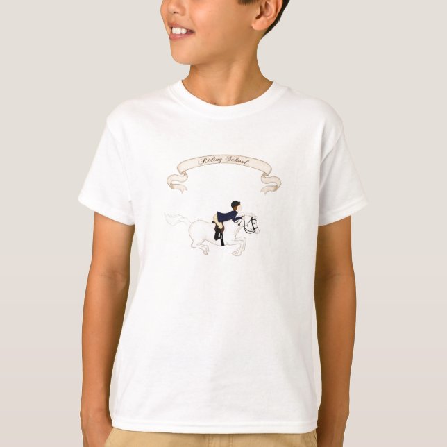 T-shirt Emblème de l'école d'équitation (garçon) (Devant)