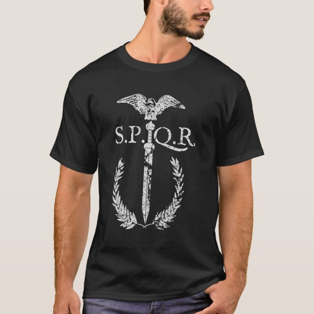 T-shirt Emblème De L'Épée Gladius De L'Aigle Spqr De L'Emp (Devant)