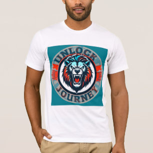 T-shirt Emblème de Lion Rugissant avec Déverrouiller le Vo