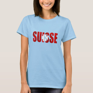 T-shirt Emblème de logo de drapeau de Suisse pour les fan