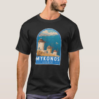 Emblème de Mykonos Grèce Travel Art
