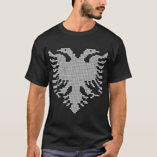 T-shirt Emblème de pointillisme à aigle double tête albana
