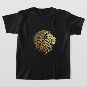 T-shirt Emblème de tête de lion royal avec feuille d'or 20