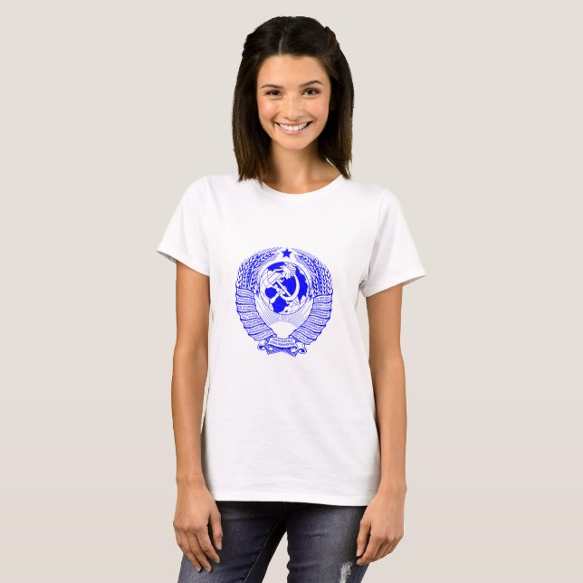 T-shirt Emblème d'État bleu de l'URSS (Devant entier)