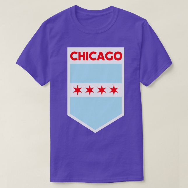 T-shirt Emblème Drapeau De Chicago (Design devant)