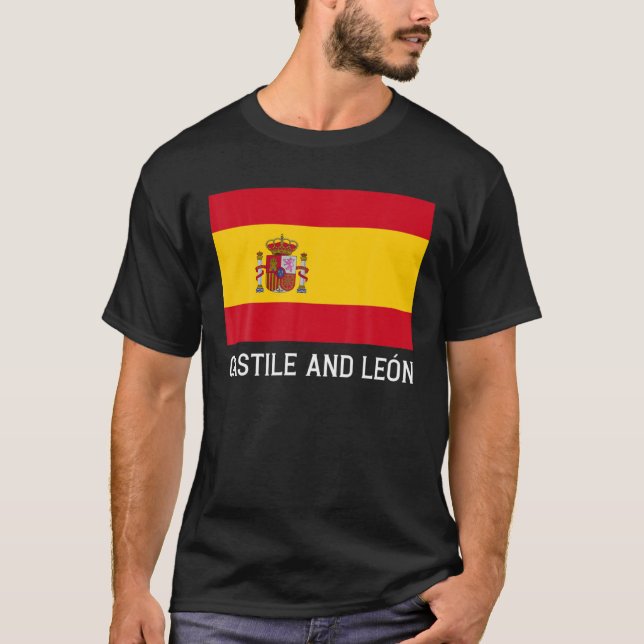 T-shirt Emblème Du Drapeau Castille Et León Espagne Escudo (Devant)