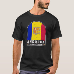 T-shirt Emblème du drapeau d'Andorre Vintage