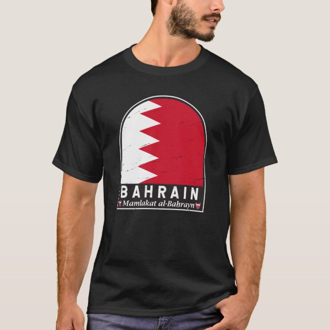 T-shirt Emblème du drapeau de Bahreïn Vintage (Devant)