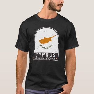 T-shirt Emblème du drapeau de Chypre Vintage