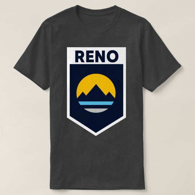 T-shirt Emblème du drapeau de la ville de Reno Nevada (Design devant)