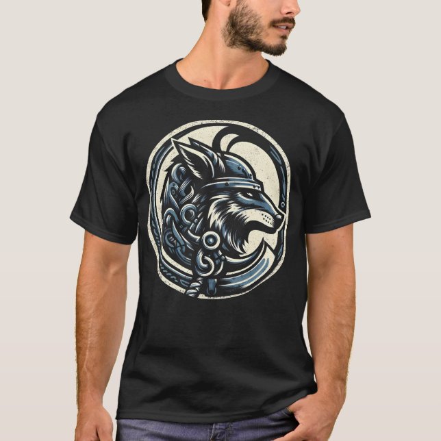 T-shirt Emblème du guerrier du loup de Norse (Devant)