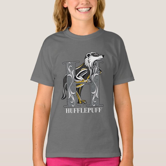 T-shirt Emblème hachuré HUFFLEPUFF™ (Devant)