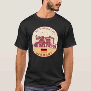 T-shirt Emblème Heidelberg Allemagne City Skyline