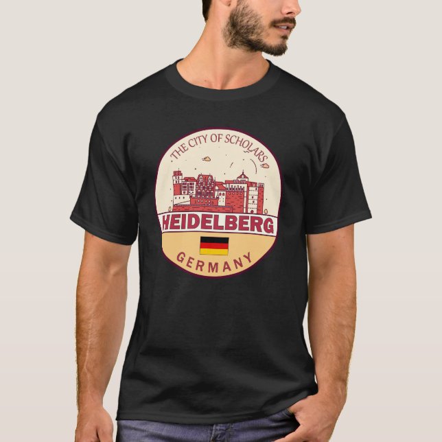 T-shirt Emblème Heidelberg Allemagne City Skyline (Devant)