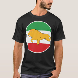 T-shirt Emblème Historique du Drapeau Lion et Soleil Irani