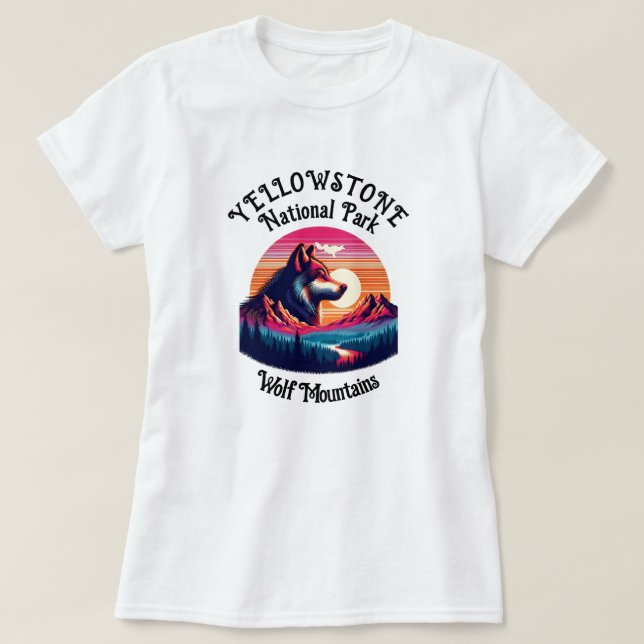 T-shirt Emblème majestueux du parc national de Yellowstone (Design devant)