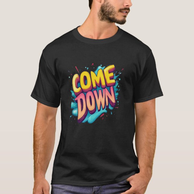 T-shirt Emblème Multicolore Come Down (Devant)