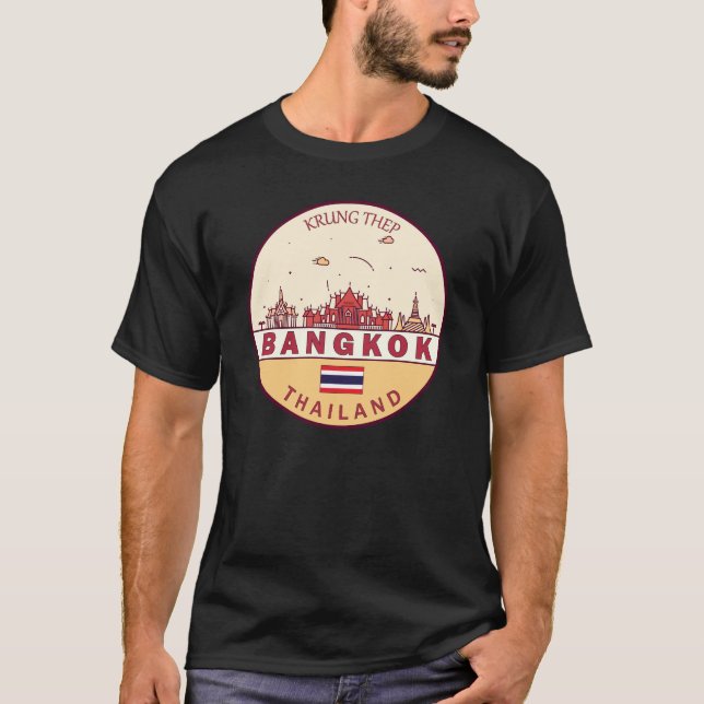 T-shirt Emblème Skyline de Bangkok Thaïlande (Devant)