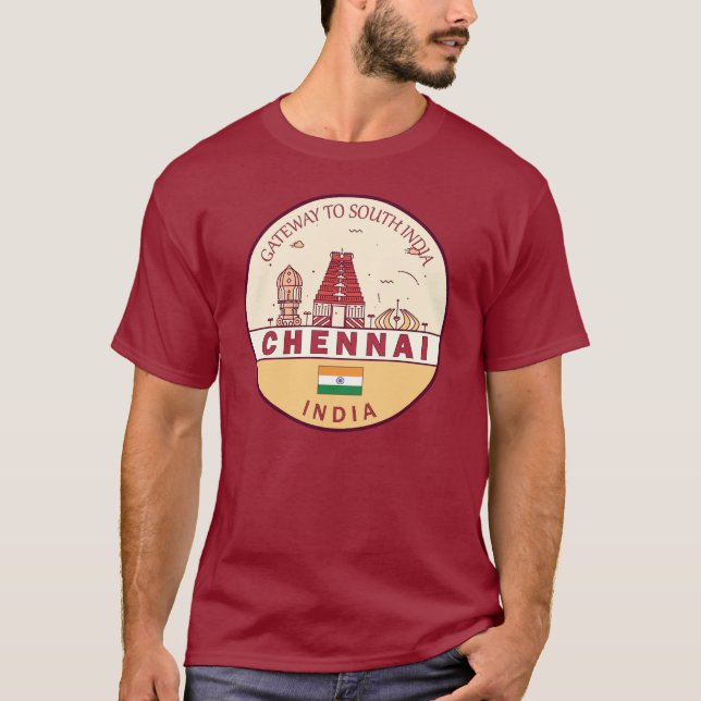 T-shirt Emblème Skyline de Chennai India City (Devant)
