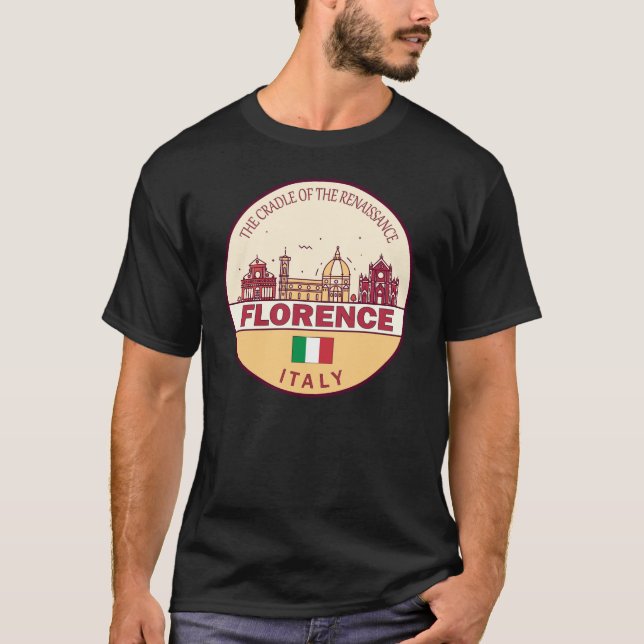T-shirt Emblème Skyline de Florence Italie (Devant)