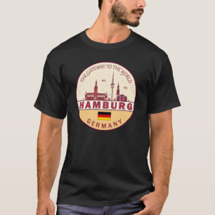 T-shirt Emblème Skyline de Hambourg Allemagne