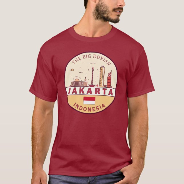 T-shirt Emblème Skyline de Jakarta Indonesia City (Devant)