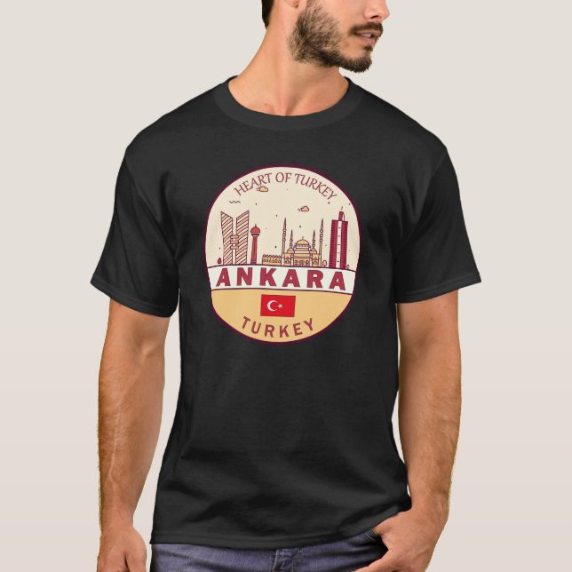 T-shirt Emblème Skyline de la ville d'Ankara Turquie (Devant)