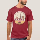 T-shirt Emblème Skyline de la ville du Caire<br><div class="desc">Design d'art minimaliste et coloré du Caire avec monuments et monuments de la ville en Egypte.</div>