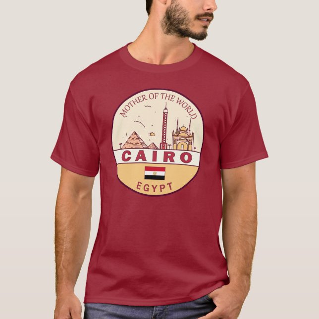 T-shirt Emblème Skyline de la ville du Caire (Devant)