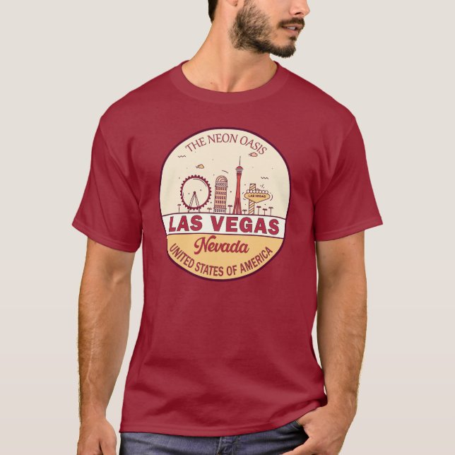 T-shirt Emblème Skyline de Las Vegas Nevada City (Devant)