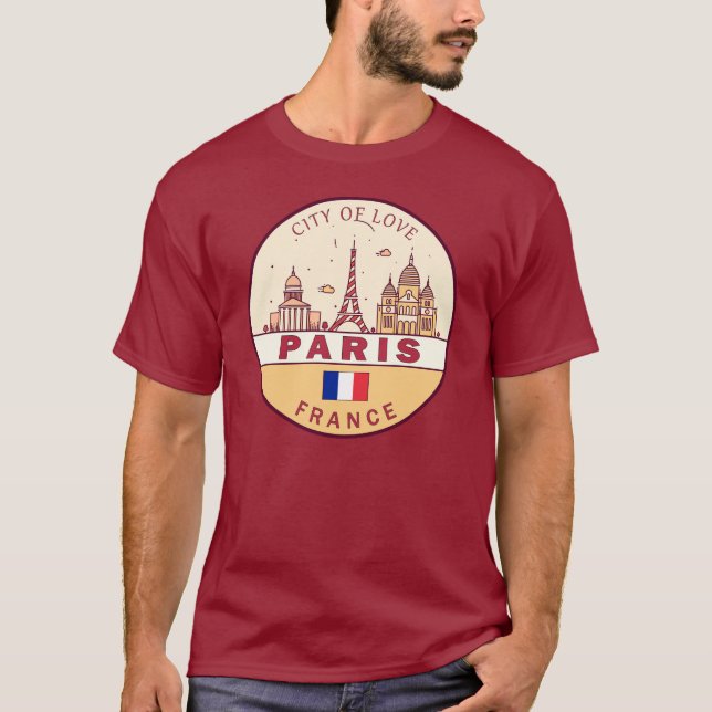 T-shirt Emblème Skyline de Paris France (Devant)