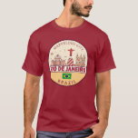 T-shirt Emblème Skyline de Rio de Janeiro<br><div class="desc">Design minimaliste et coloré de Rio de Janeiro avec monuments et monuments de la ville au Brésil.</div>