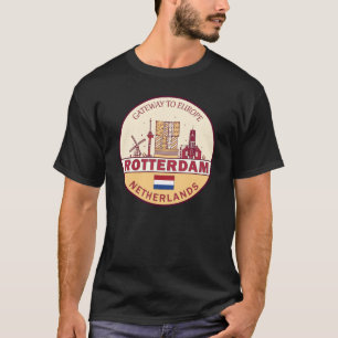 T-shirt Emblème Skyline de Rotterdam Pays-Bas City