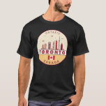 T-shirt Emblème Skyline de Toronto Canada<br><div class="desc">Design minimaliste et coloré de Toronto,  avec monuments et monuments de la ville au Canada.</div>
