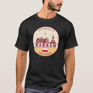 T-shirt Emblème Skyline de Varsovie Pologne