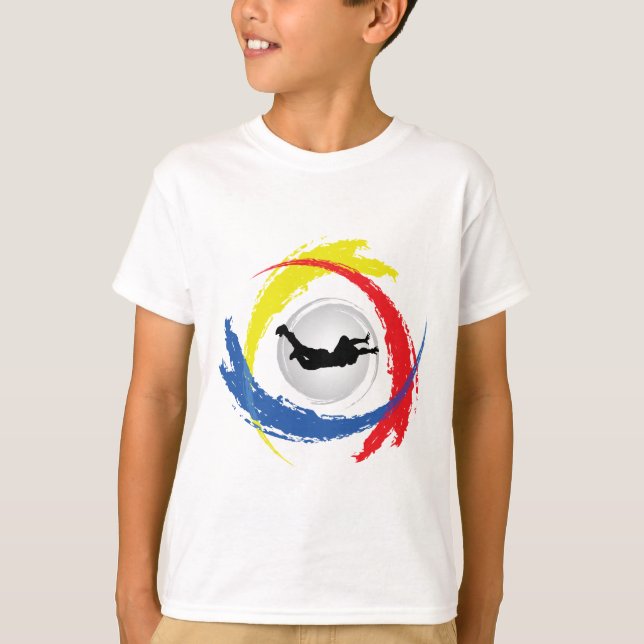 T-shirt Emblème tricolore de parachutisme (Devant)